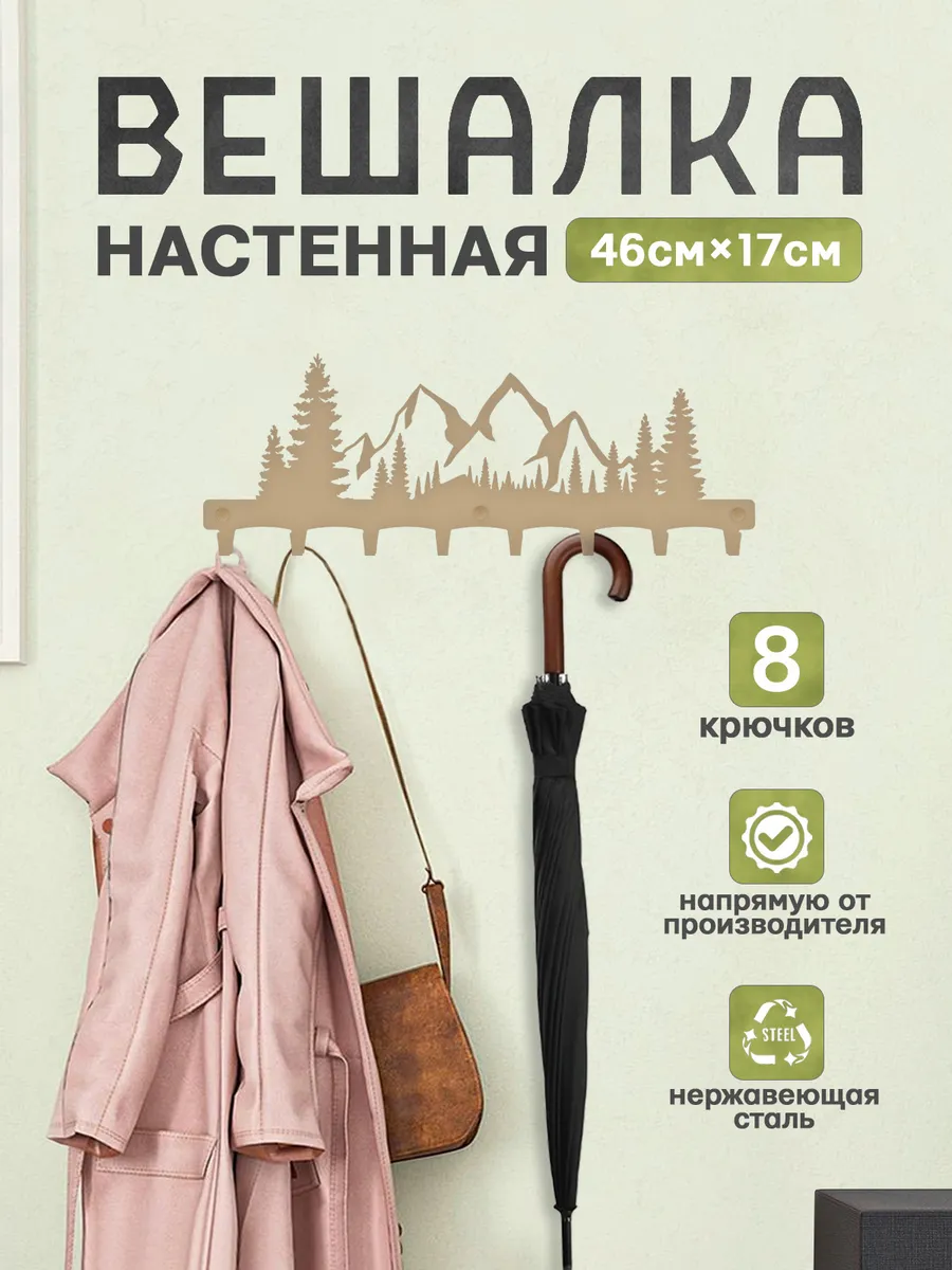 Вешалка настенная для одежды в прихожую лофт