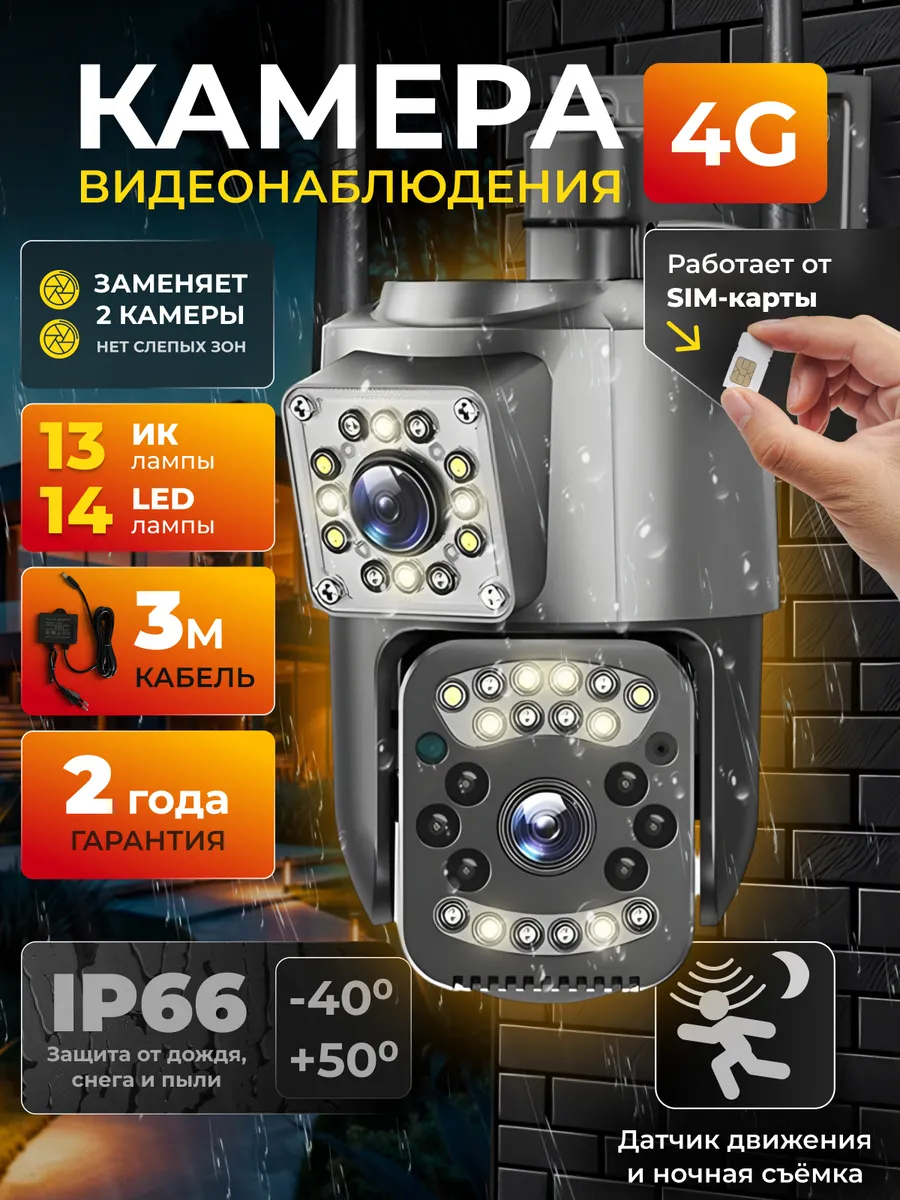 Уличная камера видеонаблюдения с сим картой 4G