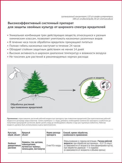 Avgust Пиноцид для хвойных защита от вредителей, вариант, фото 6