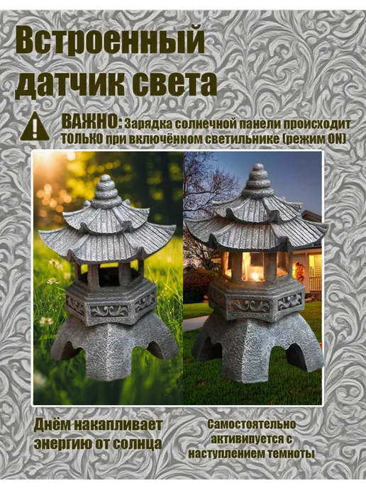 Садовая пагода из солнечной смолы освещает внутренний двор и, вариант, фото 3