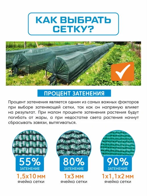 Затеняющая сетка 90% 3х5м для теплиц, огорода, растений, 3x5 м, фото 7