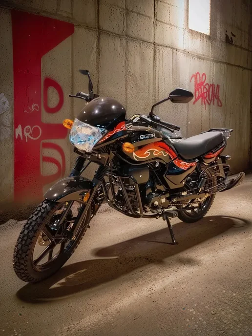 ТЕХНОМОТОРФ Мопед SIGMA SPORT 125 см3 (49,9 см3) "черно-красный", черный, фото 2