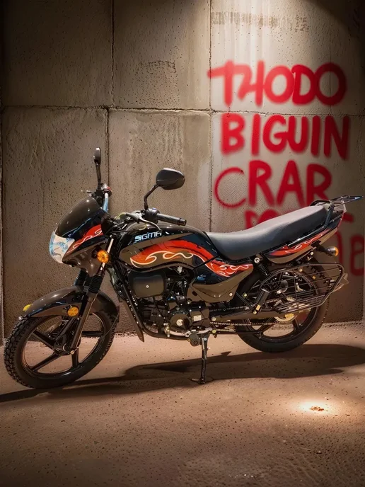 ТЕХНОМОТОРФ Мопед SIGMA SPORT 125 см3 (49,9 см3) "черно-красный", черный, фото 3