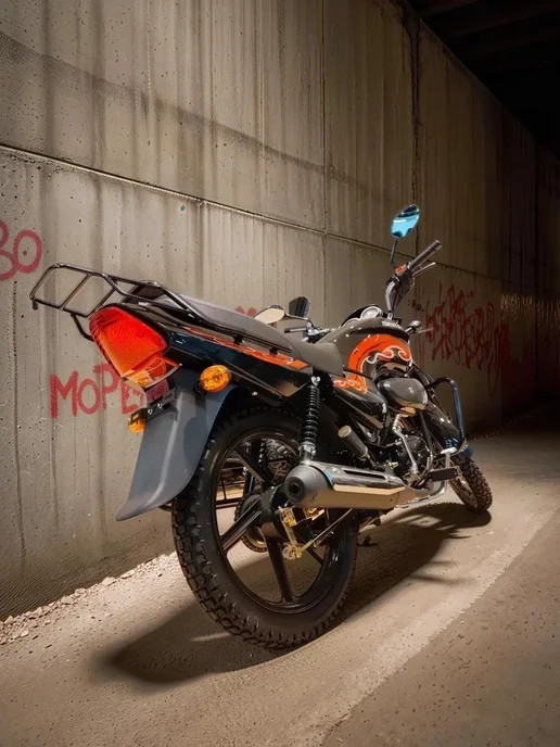 ТЕХНОМОТОРФ Мопед SIGMA SPORT 125 см3 (49,9 см3) "черно-красный", черный, фото 6