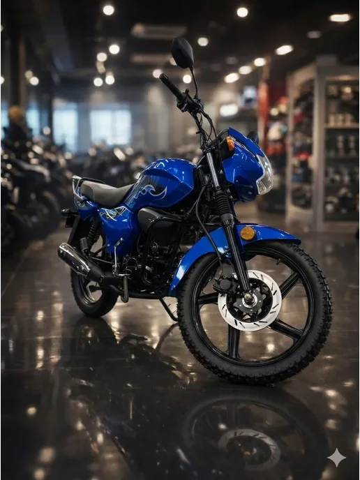 ТЕХНОМОТОРФ Мопед SIGMA SPORT 125 см3 (49,9 см3) "черно-красный", синий, фото 2