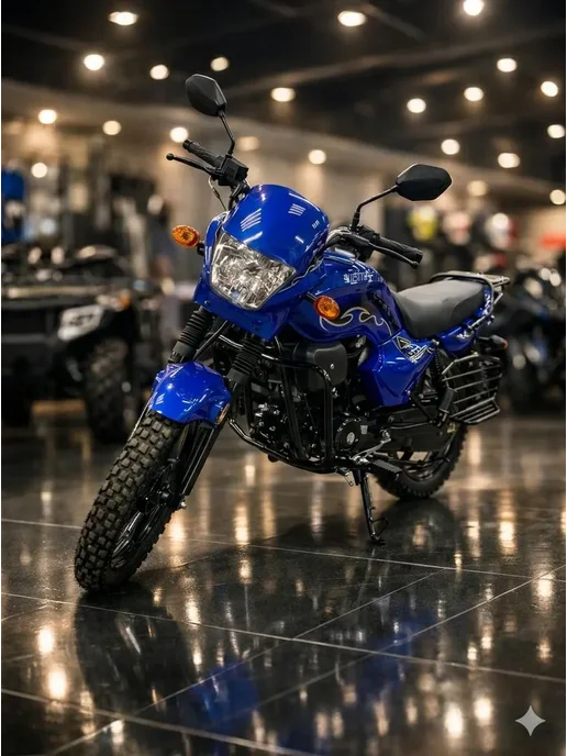 ТЕХНОМОТОРФ Мопед SIGMA SPORT 125 см3 (49,9 см3) "черно-красный", синий, фото 3