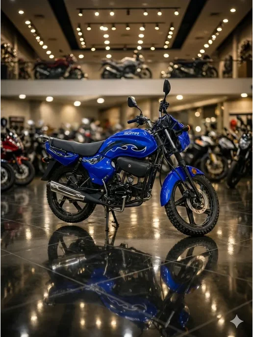 ТЕХНОМОТОРФ Мопед SIGMA SPORT 125 см3 (49,9 см3) "черно-красный", синий, фото 4