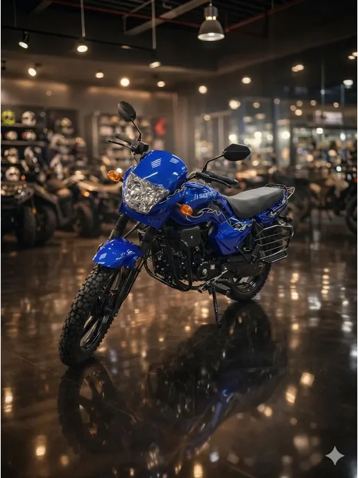 ТЕХНОМОТОРФ Мопед SIGMA SPORT 125 см3 (49,9 см3) "черно-красный", синий, фото 6