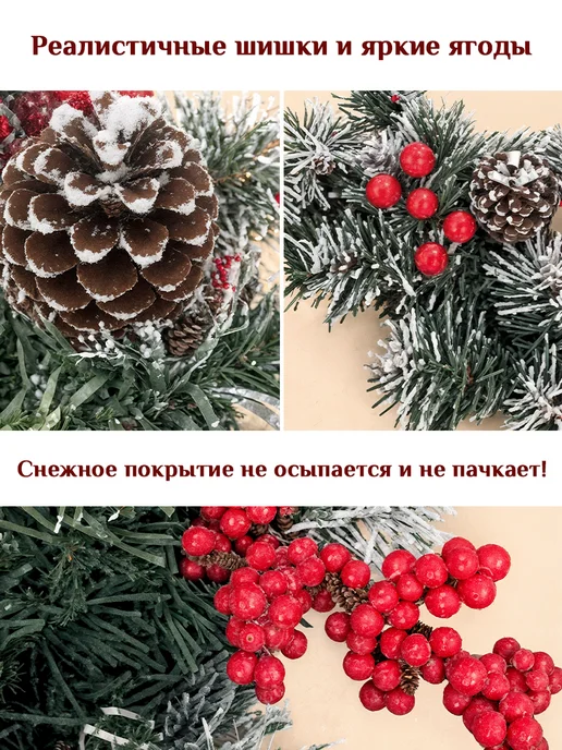 Magic craft Тот самый! Венок на дверь Новогодние украшения для дома, вариант, фото 3