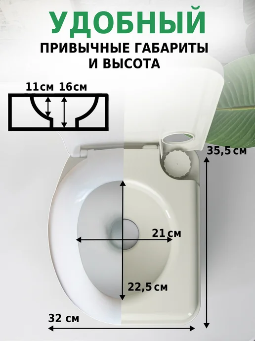 Green Glade Биотуалет для дома и дачи переносной 20л с индикатором, 20 л, фото 2