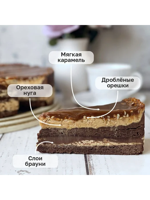 Dessert Fantasy Торт Карамельно-ореховый, 2100 гр, 14 порций, 2,1 кг, фото 4