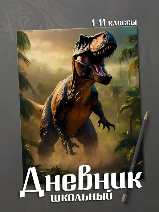 Frykt Школьный дневник "Динозавры", белый