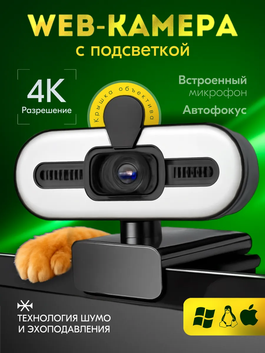 Web-камера c подсветкой и встроенным микрофоном