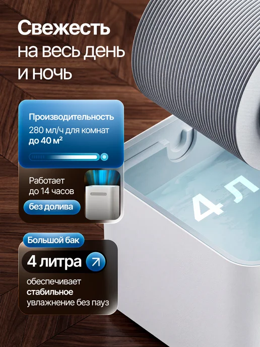 Smartmi Увлажнитель для дома и мойка воздуха с алисой 3, вариант, фото 5