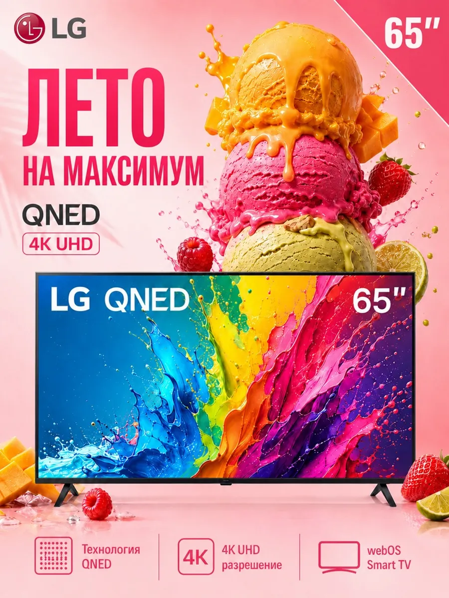 Телевизор LED 65QNED80A6A.ARUG