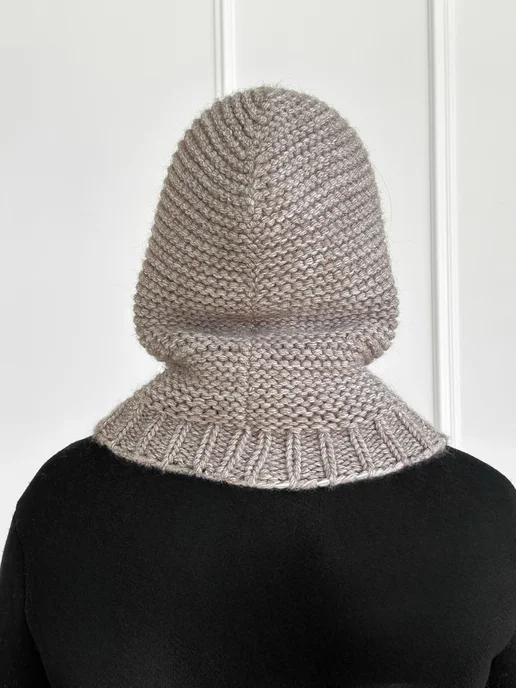 ChicStyle Капор демисезонный вязаный утепленный, коричневый, фото 3