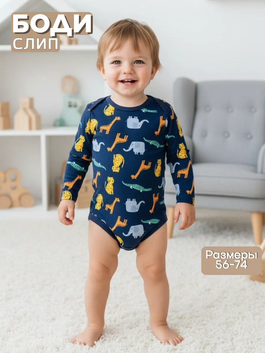 Боди с длинным рукавом для малыша