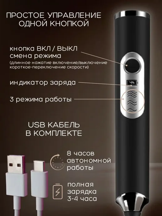Капучинатор электрический ручной для молока и вспениватель, вариант, фото 4