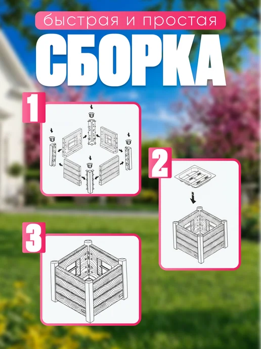ELF plast Кашпо для цветов квадратное напольное 30 л, 30 л, фото 5