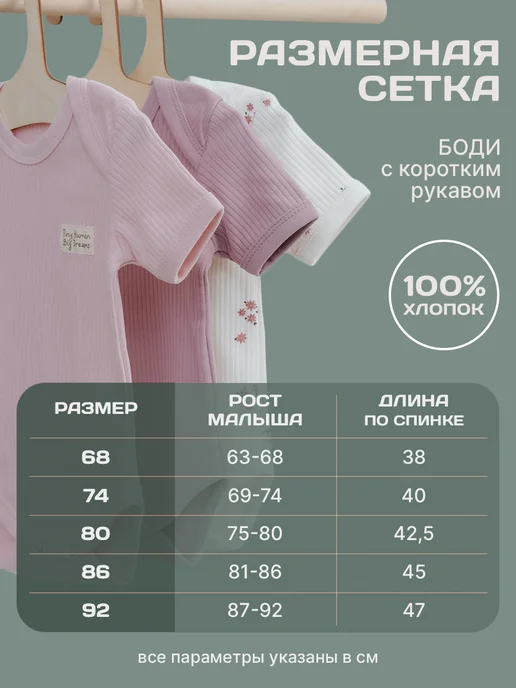 MIKATU Боди для новорожденных девочек с коротким рукавом 3 шт, 3 шт, фото 4