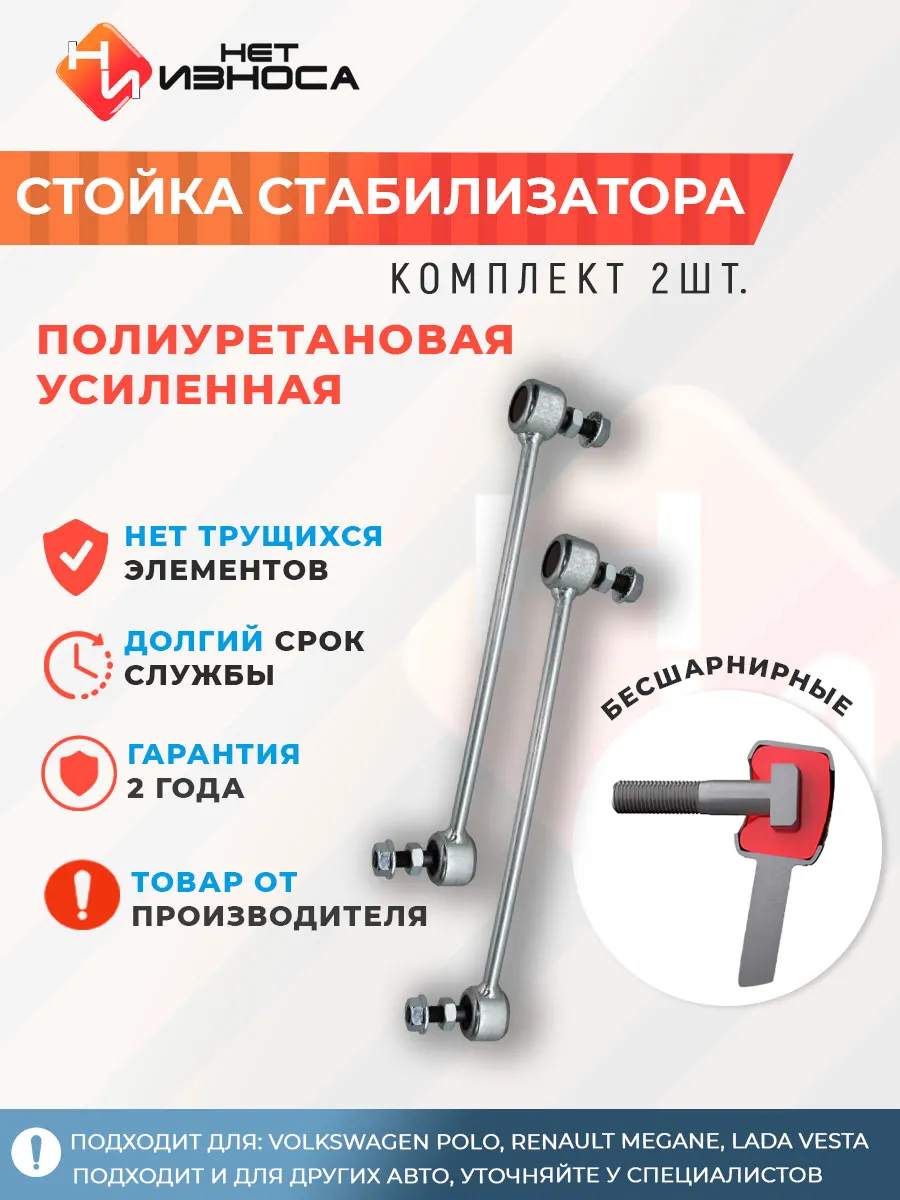 Стойка стабилизатора усиленная полиуретановая NL202-2