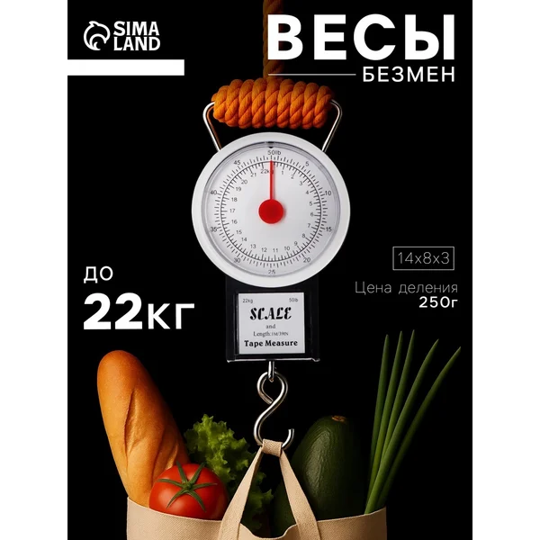 Безмен механический, до 22 кг, цена деления 250 г
