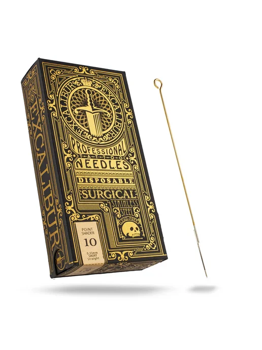 Excalibur Tattoo Иглы EXCALIBUR 10 Point Shader 0,35 mm Short Straight 5 шт, 5 шт