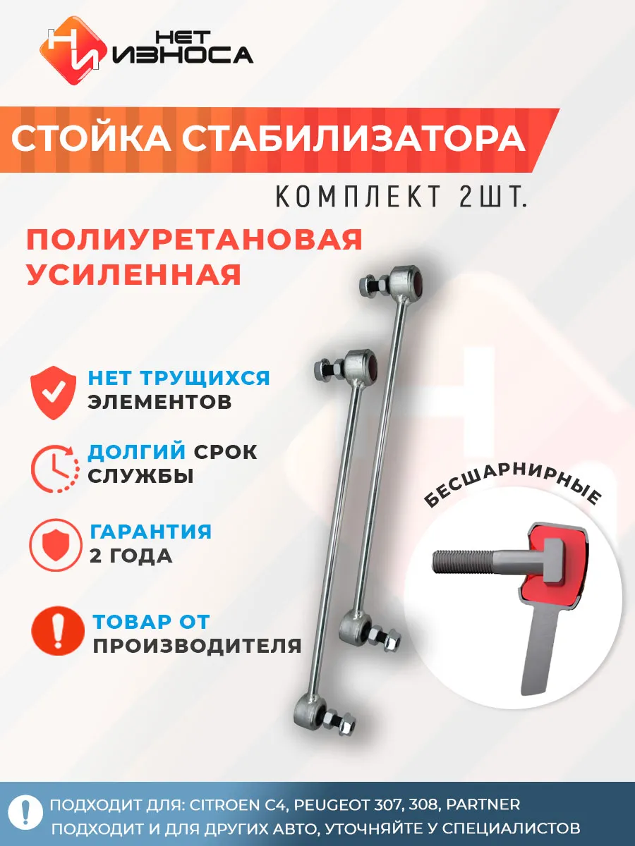 Стойка стабилизатора усиленная полиуретановая NL212-2