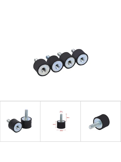 Резиновые демпферы m6*18 4шт антивибрационные, 6x18, 4 шт, фото 5