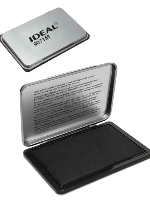 IDEAL by Trodat Штемпельная подушка 2 шт металлическая 56х90мм синяя, 2 шт, черный, фото 6