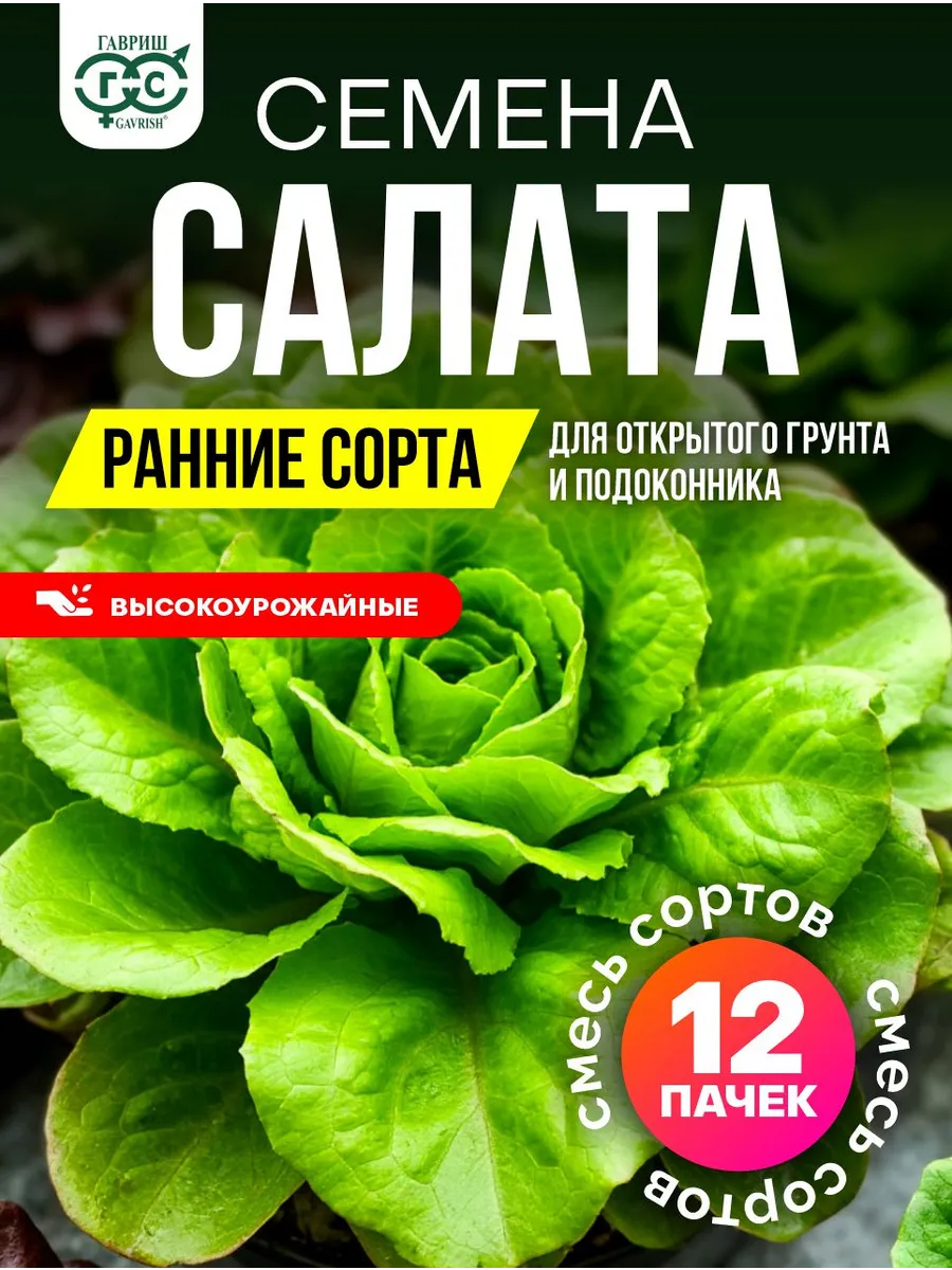 Семена салата для открытого грунта и подоконника