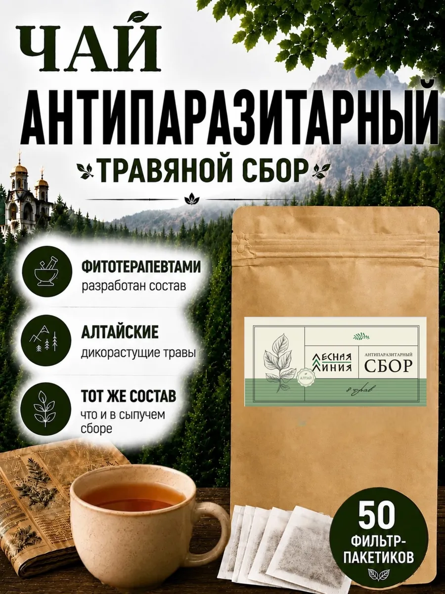 Антипаразитарный комплекс от паразитов 50 пакетиков травяной сбор