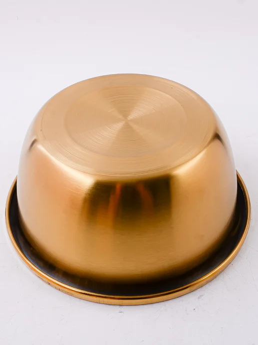 Миска металлическая кухонная нержавейка золото 2,5 л - фото 12