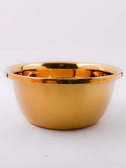 Миска металлическая кухонная нержавейка золото 2,5 л - фото 13