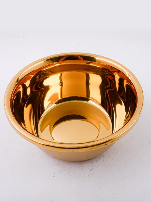 Миска металлическая кухонная нержавейка золото 2,5 л - фото 14