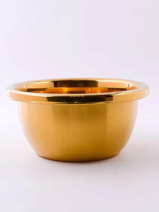 Миска металлическая кухонная нержавейка золото 1,8 л - фото 13