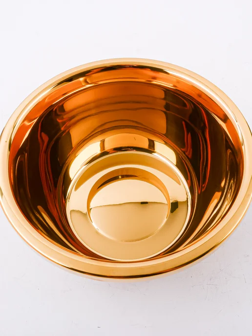 Миска металлическая кухонная нержавейка золото 1,8 л - фото 14