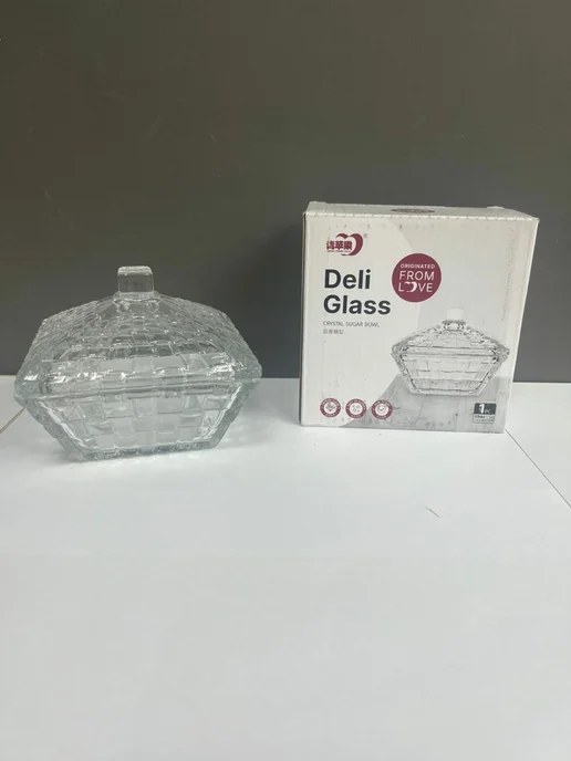 DELI GLASS Сахарница с крышкой (Емкость для украшений), белый, фото 2