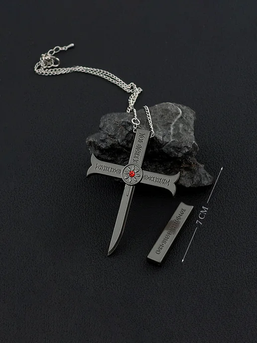 LAWE Кулон на шею меч в ножнах скрытый с камнем Secret Blade 7 см, черный, фото 3