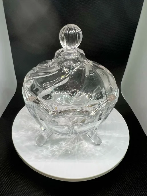 DELI GLASS Сахарница с крышкой (Емкость для украшений), белый