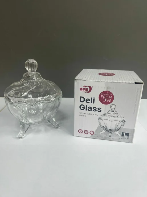 DELI GLASS Сахарница с крышкой (Емкость для украшений), белый, фото 2