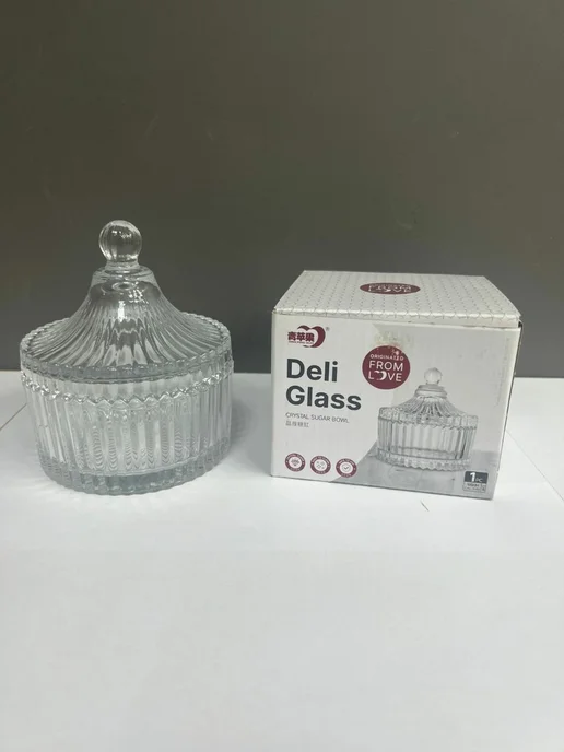 DELI GLASS Сахарница с крышкой (Емкость для украшений), белый, фото 2