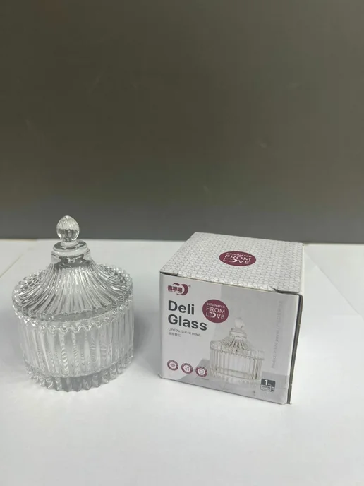 DELI GLASS Сахарница с крышкой (Емкость для украшений), белый, фото 2