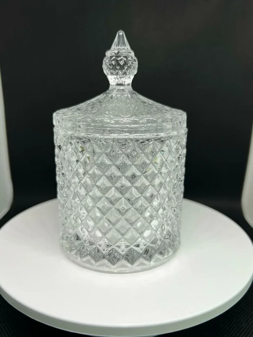 DELI GLASS Сахарница с крышкой (Емкость для украшений), белый