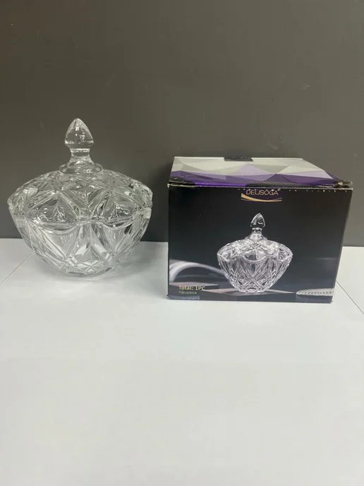 DELI GLASS Сахарница с крышкой (Емкость для украшений), белый, фото 2