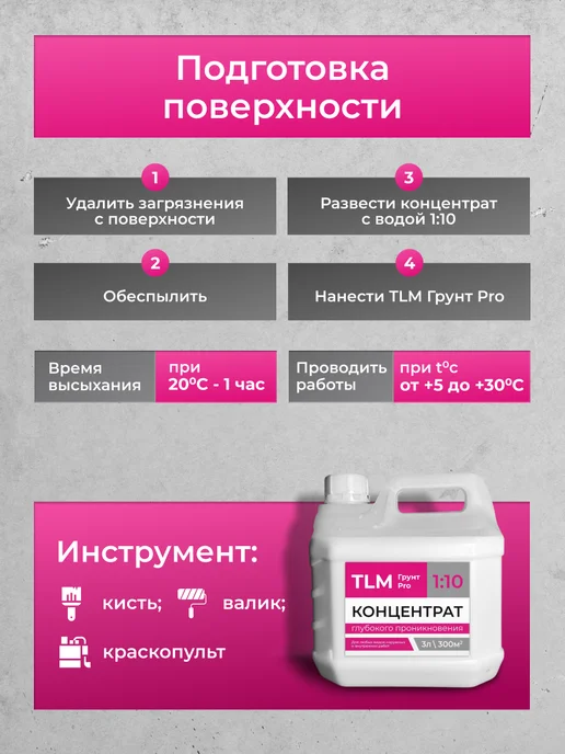 TLM Грунт Про Грунт акриловый проникающий TLM Грунт PRO концентрат 10 л, 3 л, фото 4