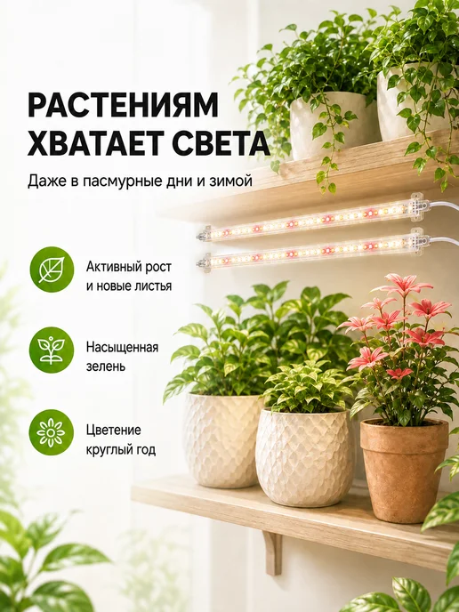 Host Фитолампа для растений и рассады полного спектра 4 шт. 40 Вт, 4 шт, 40 Вт, фото 3