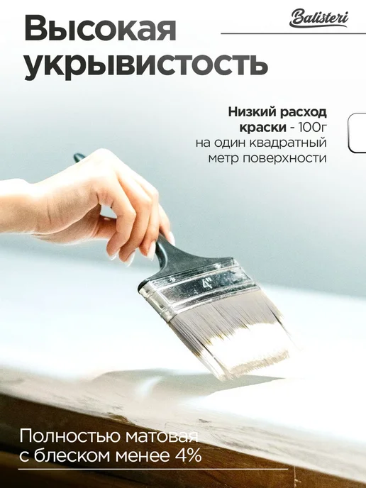 Balisteri Краска для мебели матовая 0,75 кг Арктический белый 01, 750 г, фото 5