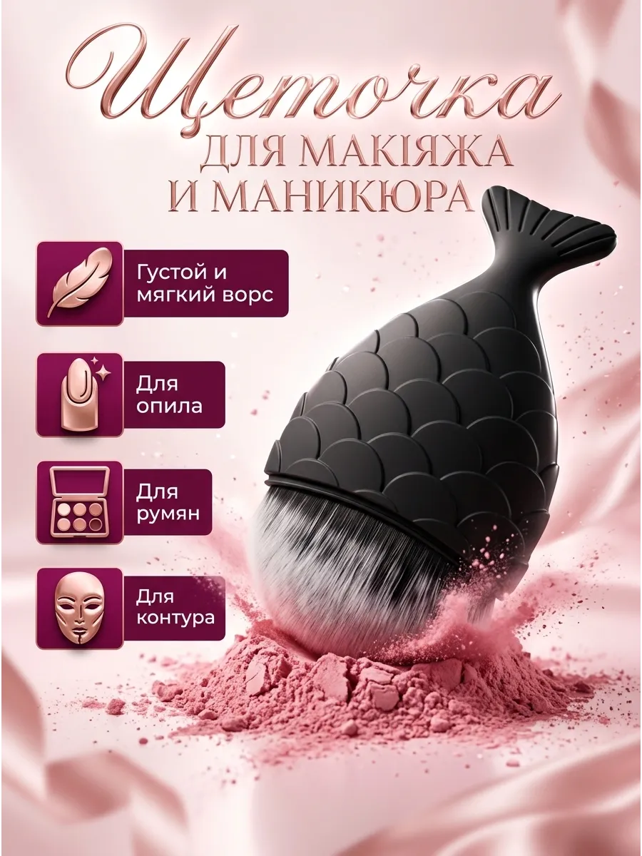 Щеточка для макияжа и маникюра