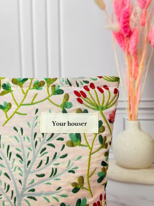 Your Houser Косметичка дорожная большая в цветочек, белый, фото 5